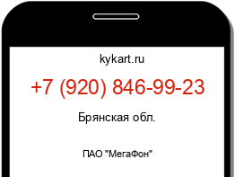 Информация о номере телефона +7 (920) 846-99-23: регион, оператор