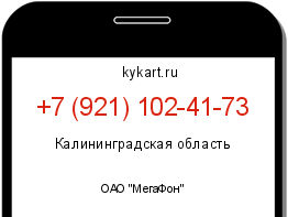 Информация о номере телефона +7 (921) 102-41-73: регион, оператор