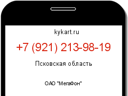 Информация о номере телефона +7 (921) 213-98-19: регион, оператор