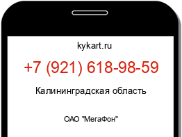Информация о номере телефона +7 (921) 618-98-59: регион, оператор