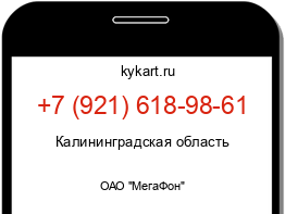Информация о номере телефона +7 (921) 618-98-61: регион, оператор
