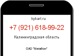 Информация о номере телефона +7 (921) 618-99-22: регион, оператор