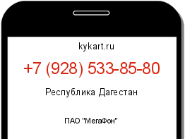 Информация о номере телефона +7 (928) 533-85-80: регион, оператор