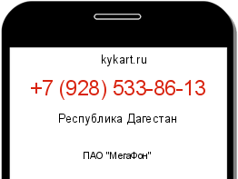 Информация о номере телефона +7 (928) 533-86-13: регион, оператор