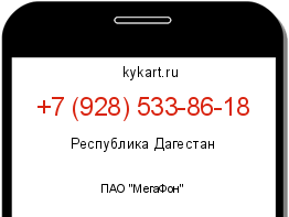 Информация о номере телефона +7 (928) 533-86-18: регион, оператор