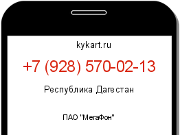 Информация о номере телефона +7 (928) 570-02-13: регион, оператор