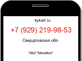 Информация о номере телефона +7 (929) 219-98-53: регион, оператор