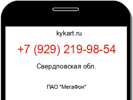 Информация о номере телефона +7 (929) 219-98-54: регион, оператор