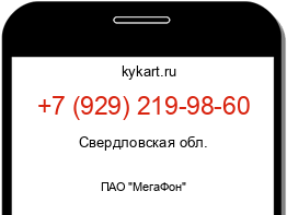 Информация о номере телефона +7 (929) 219-98-60: регион, оператор