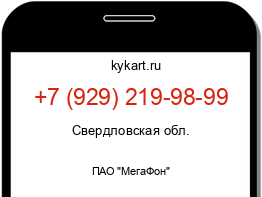 Информация о номере телефона +7 (929) 219-98-99: регион, оператор