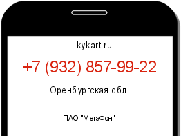 Информация о номере телефона +7 (932) 857-99-22: регион, оператор