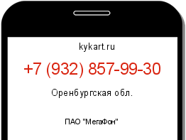 Информация о номере телефона +7 (932) 857-99-30: регион, оператор