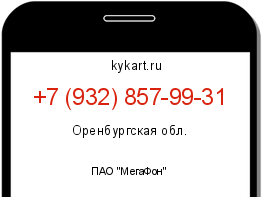 Информация о номере телефона +7 (932) 857-99-31: регион, оператор