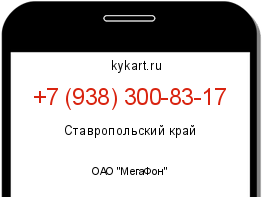 Информация о номере телефона +7 (938) 300-83-17: регион, оператор