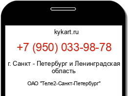 Информация о номере телефона +7 (950) 033-98-78: регион, оператор