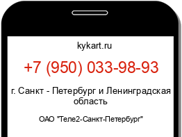 Информация о номере телефона +7 (950) 033-98-93: регион, оператор