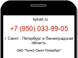 Информация о номере телефона +7 (950) 033-99-05: регион, оператор