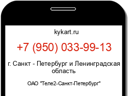 Информация о номере телефона +7 (950) 033-99-13: регион, оператор