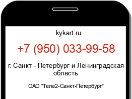 Информация о номере телефона +7 (950) 033-99-58: регион, оператор