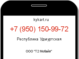 Информация о номере телефона +7 (950) 150-99-72: регион, оператор