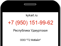 Информация о номере телефона +7 (950) 151-99-62: регион, оператор