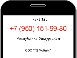 Информация о номере телефона +7 (950) 151-99-80: регион, оператор