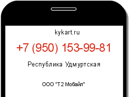 Информация о номере телефона +7 (950) 153-99-81: регион, оператор