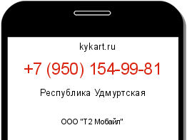 Информация о номере телефона +7 (950) 154-99-81: регион, оператор