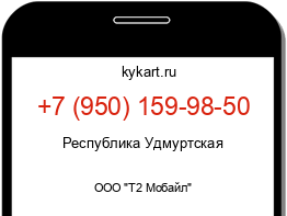 Информация о номере телефона +7 (950) 159-98-50: регион, оператор