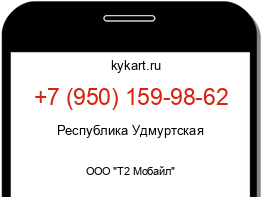 Информация о номере телефона +7 (950) 159-98-62: регион, оператор