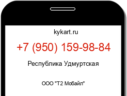 Информация о номере телефона +7 (950) 159-98-84: регион, оператор