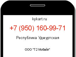 Информация о номере телефона +7 (950) 160-99-71: регион, оператор