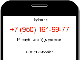 Информация о номере телефона +7 (950) 161-99-77: регион, оператор