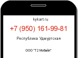 Информация о номере телефона +7 (950) 161-99-81: регион, оператор