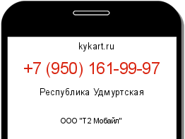 Информация о номере телефона +7 (950) 161-99-97: регион, оператор