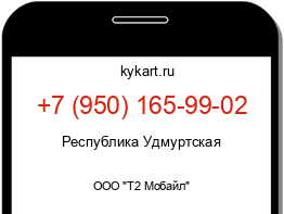 Информация о номере телефона +7 (950) 165-99-02: регион, оператор