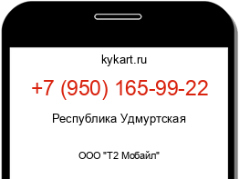 Информация о номере телефона +7 (950) 165-99-22: регион, оператор