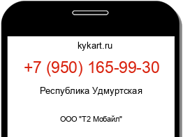 Информация о номере телефона +7 (950) 165-99-30: регион, оператор