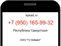 Информация о номере телефона +7 (950) 165-99-32: регион, оператор