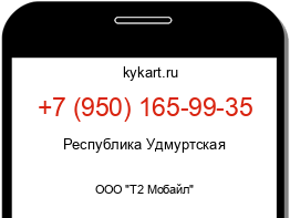 Информация о номере телефона +7 (950) 165-99-35: регион, оператор