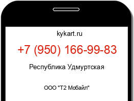 Информация о номере телефона +7 (950) 166-99-83: регион, оператор