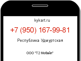 Информация о номере телефона +7 (950) 167-99-81: регион, оператор