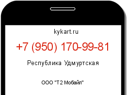 Информация о номере телефона +7 (950) 170-99-81: регион, оператор