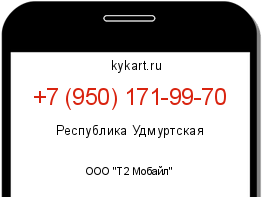 Информация о номере телефона +7 (950) 171-99-70: регион, оператор