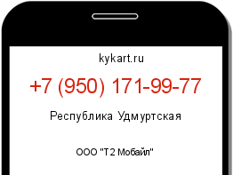 Информация о номере телефона +7 (950) 171-99-77: регион, оператор