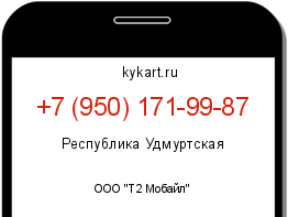 Информация о номере телефона +7 (950) 171-99-87: регион, оператор