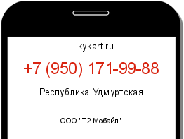 Информация о номере телефона +7 (950) 171-99-88: регион, оператор