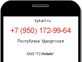 Информация о номере телефона +7 (950) 172-99-64: регион, оператор