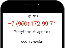 Информация о номере телефона +7 (950) 172-99-71: регион, оператор