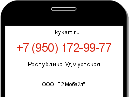 Информация о номере телефона +7 (950) 172-99-77: регион, оператор